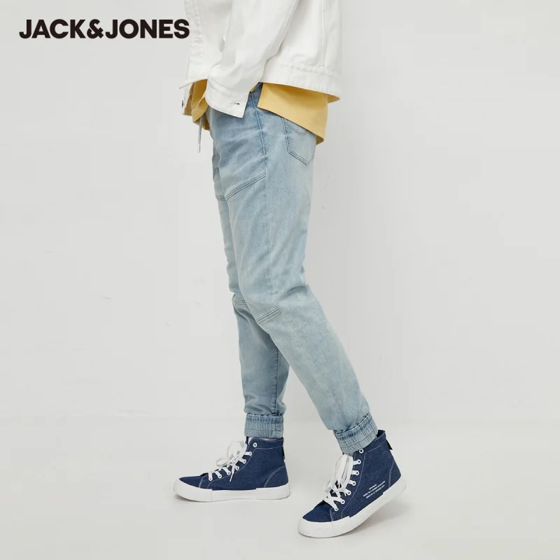 JackJones Mænds Splejse Sporty Vintage Streetwear Almindelig pasform Tight-ben Jeans| 220232523 1