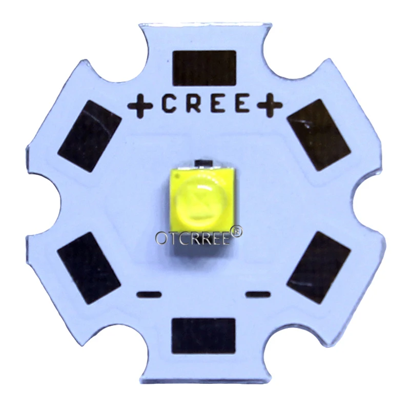 10stk Cree XTE LED XT-E 1-5W LED Emitter Neutral Hvid 4000-4500K, Kold Hvid 6500-7000K LED med 20MM PCB 1