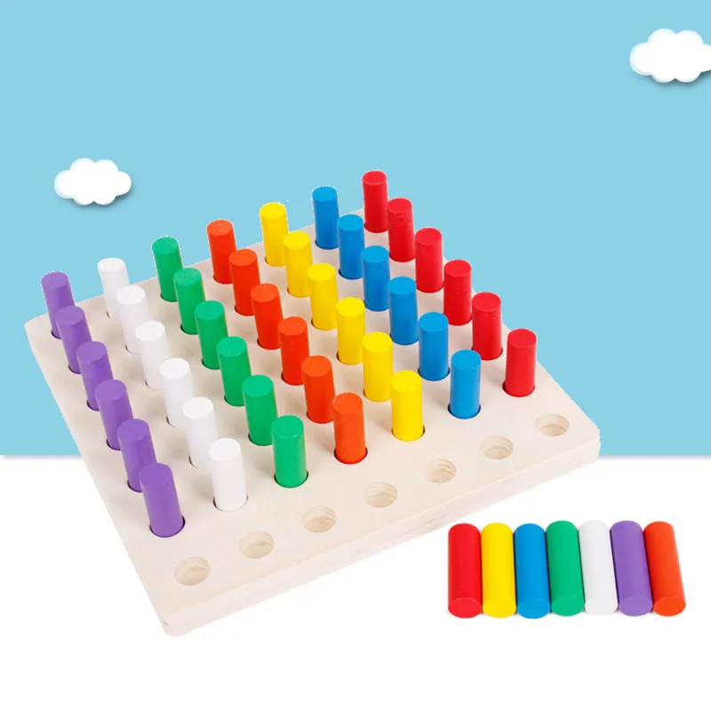 Montessori Materialer, Træ-Legetøj Pædagogiske Spil Cylinder Socket Blokke Træ-Matematik Legetøj, Som Børn Tidlig Pædagogisk Legetøj Gaver 1