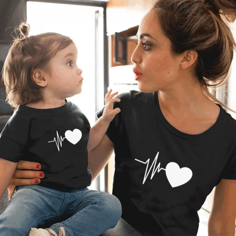 2020 Sommer Mode Familie Matchende Tøj Søde Mor Og Datter T-shirt Mor Og Mig Tøj Baby Drenge Tøj 1