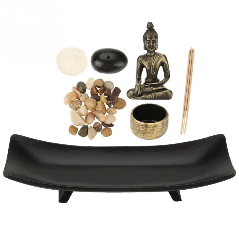 1 Sæt Zen Zen-Have Slappe af Buddhismen Lysestage Røgelse Indehaveren Indretning Artikel Røgelse Brænder for Hjem Kontor Dekoration Gave 1