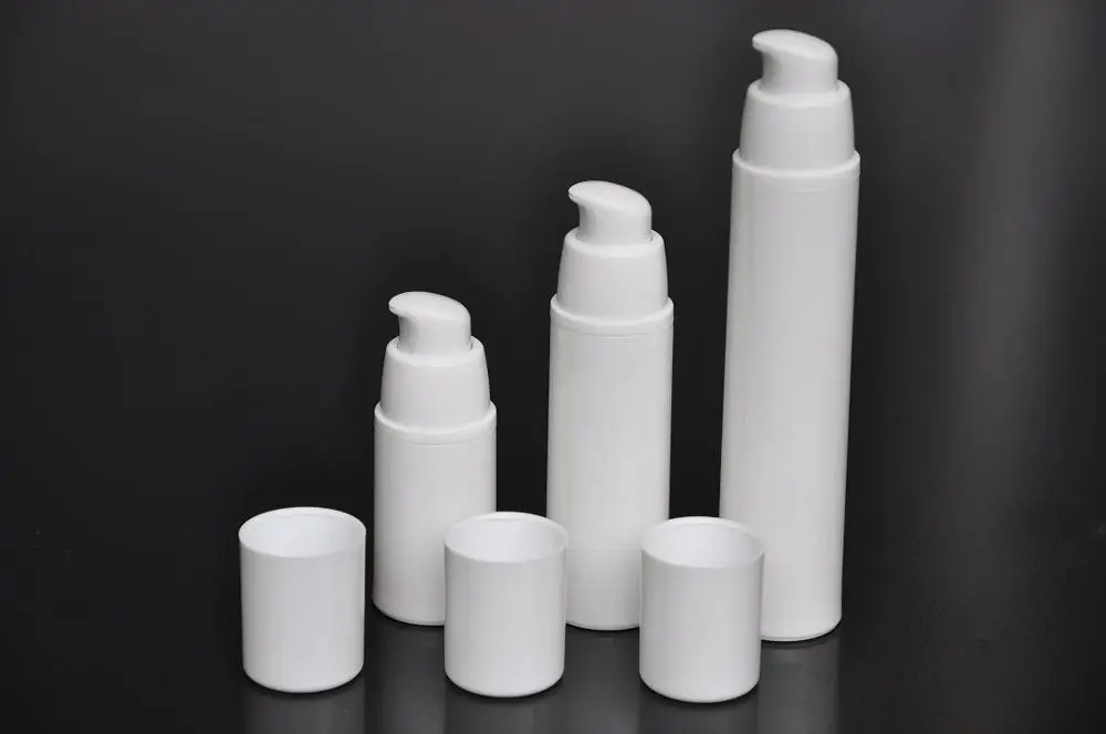 30 ML hvid airless vakuum pumpe lotion flaske med hvid kasket, der anvendes til Kosmetiske Pakke 1
