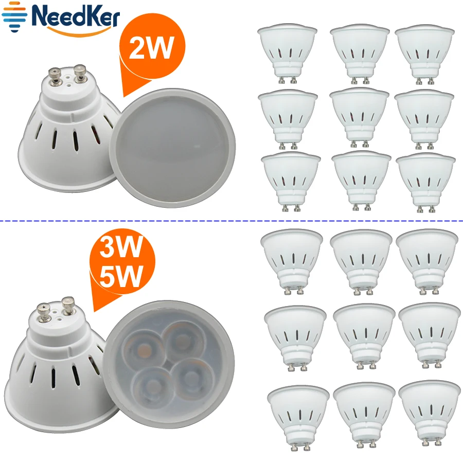 NeedKer LED-Lampe GU10 G5.3 2W LED-Pære, 3W 5W 9W 12W 15W AC 110V 220V Lampada LED Kondensator Lys Cob Spotlight Energibesparelser 1