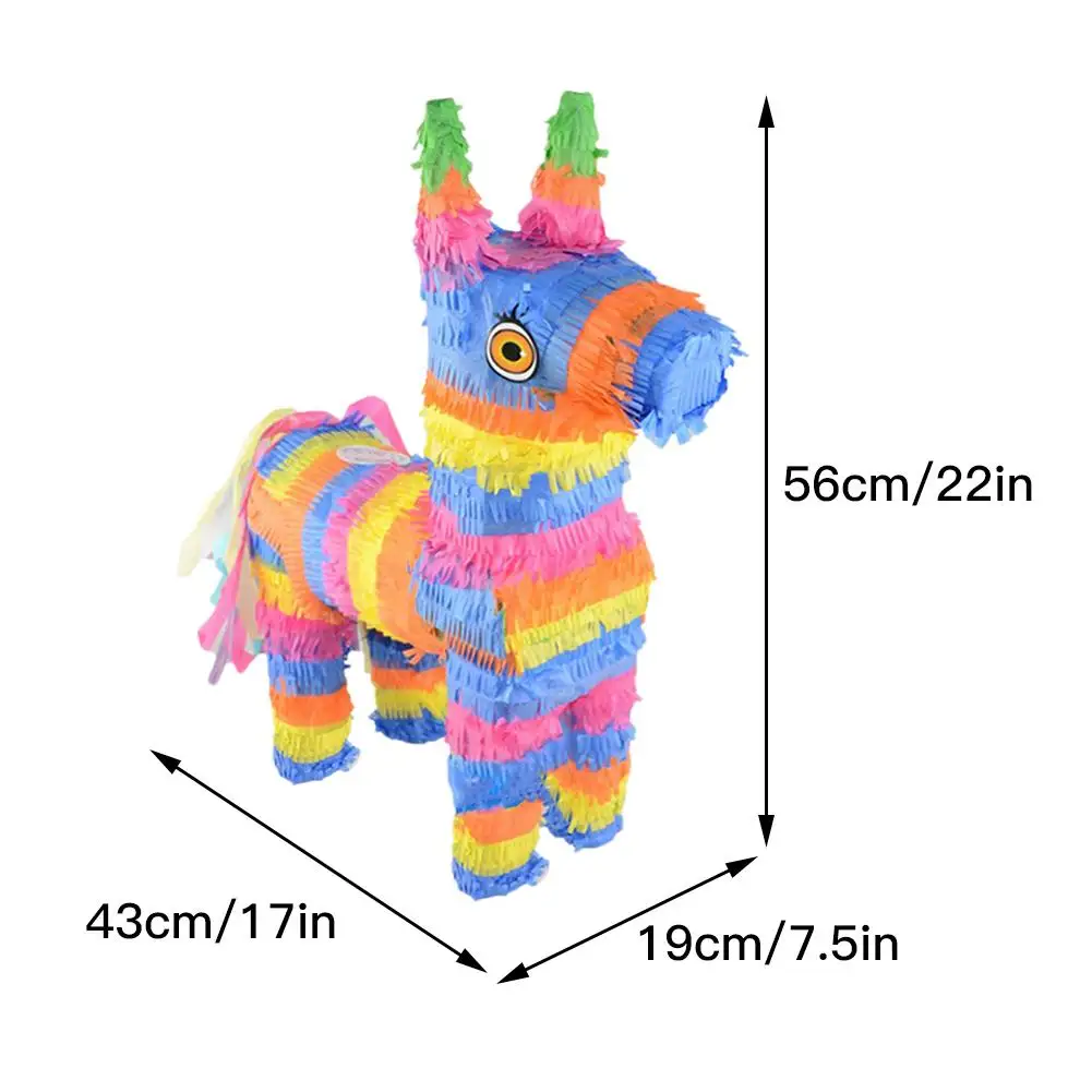 For Donkey Pinata Rainbow Kids Fødselsdag Part Forsyninger Spil Mini Legetøj Konfetti, Slik Rekvisitter Stick Simulering Æsel For Børn 1
