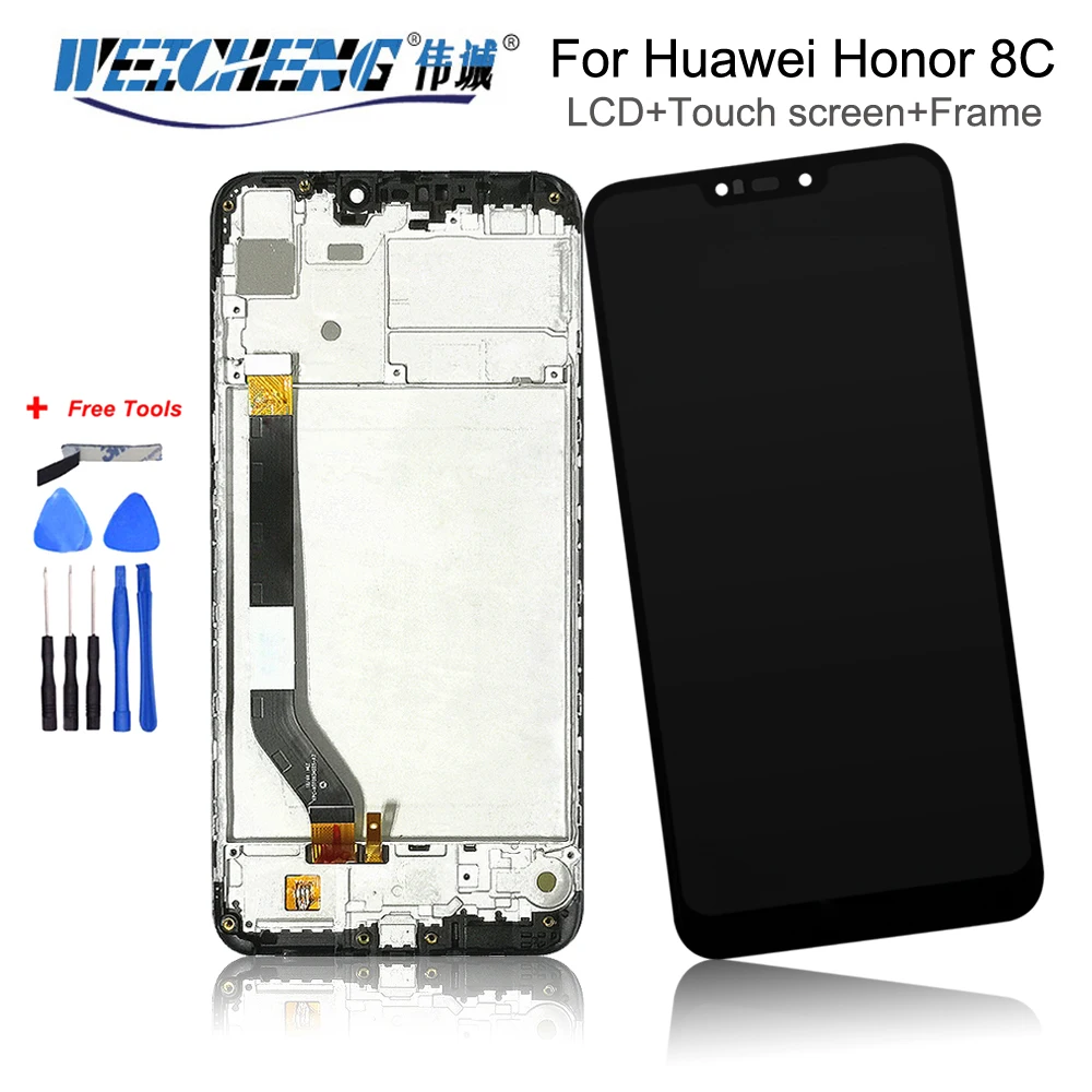 For Huawei Honor 8C LCD-Skærm Touch screen Digitizer Assembly Med Ramme Ære 8C BKK-LX1 LX2 BKK-L21 LCD-Skærm Udskiftning 1