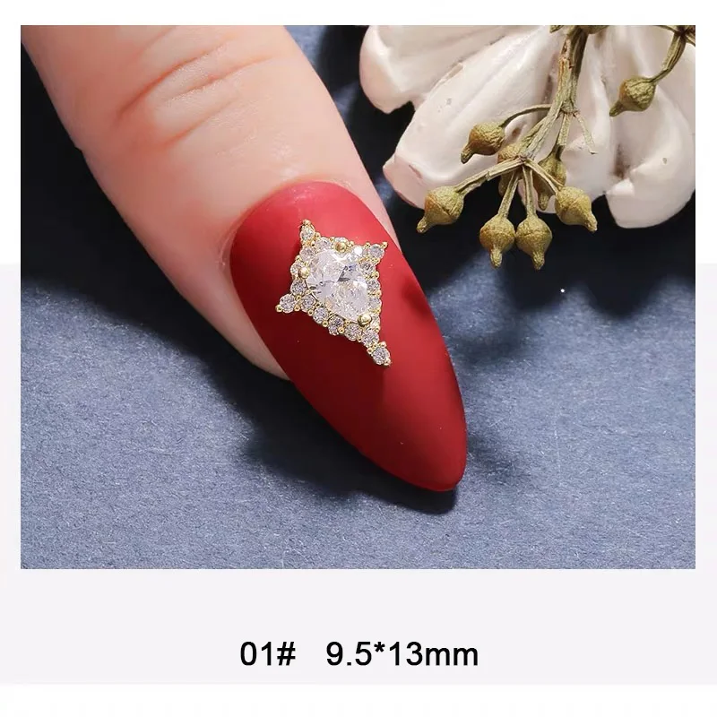 10stk 3D legering Zircon Nail art Tilbehør luksus månen zircon bore neglene smykker top-niveau nail beauty dekorationer 1