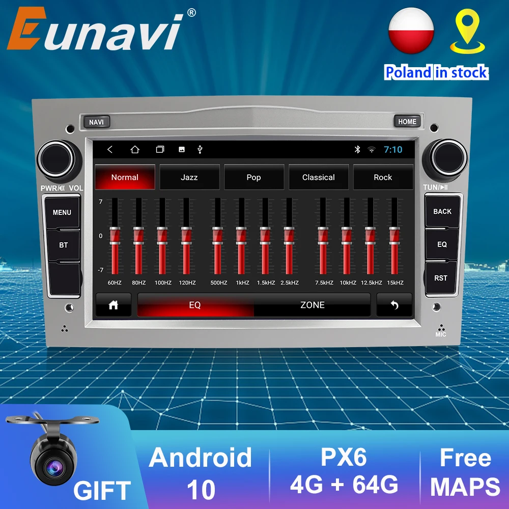 Eunavi 2 Din Android 10 Bil DVD-Afspiller Radio GPS-Navigation til Vauxhall Opel Astra H G Vectra Antara Corsa Zafira DSP BT5 IPS 1