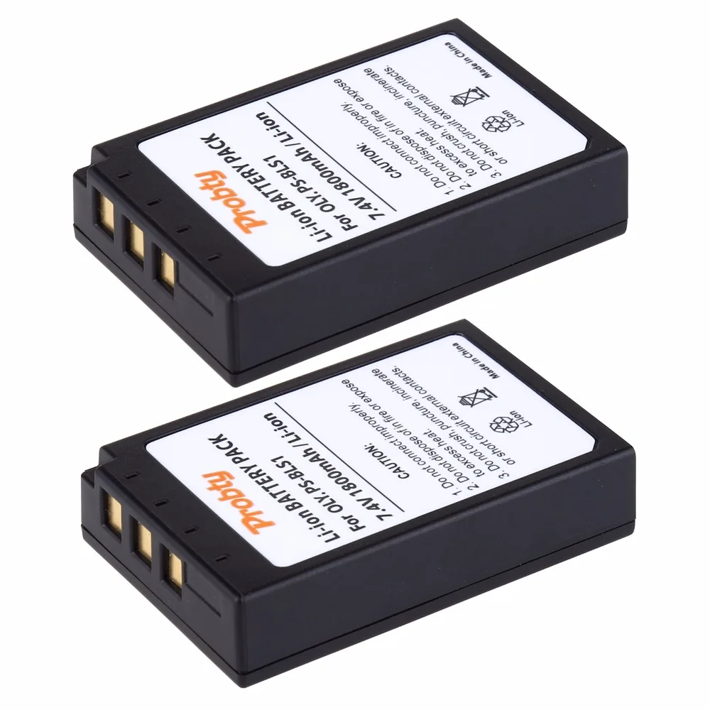 3Pcs PROBTY PS-BLS1 PS-BLS1 Genopladeligt Batteri til Olympus PEN E-PL1, E-PM1 EP3 EPL3 Evolt E-420, E-620, E-450, E-400 E-410 Kameraet 1