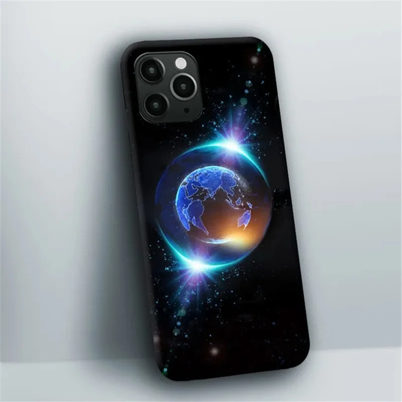 Farverige Ringe Lys, Led-Blitz Phone Case For iPhone 11 12 Pro Max 6 7 8 Xs Plus Max antal Xr-X SE 2020 11 Tilfælde Kreative Lysende Coque 1