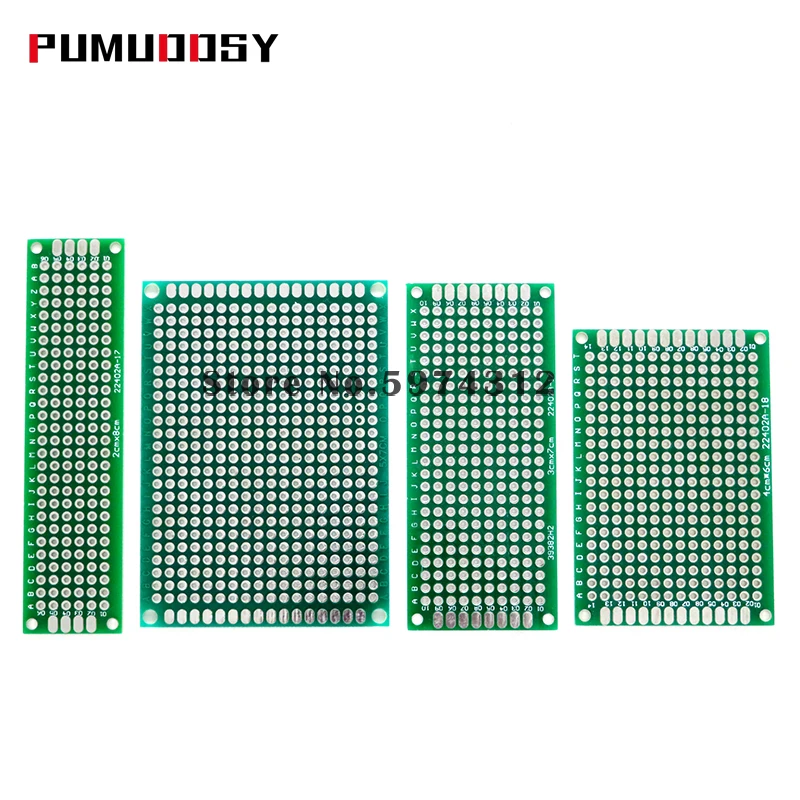 20pcs/masse 5x7 4x6 3x7 2x8cm Dobbelt Side Prototype Diy Universal Trykte Kredsløb PCB Board Protoboard Til Arduino Grøn/Blå 1