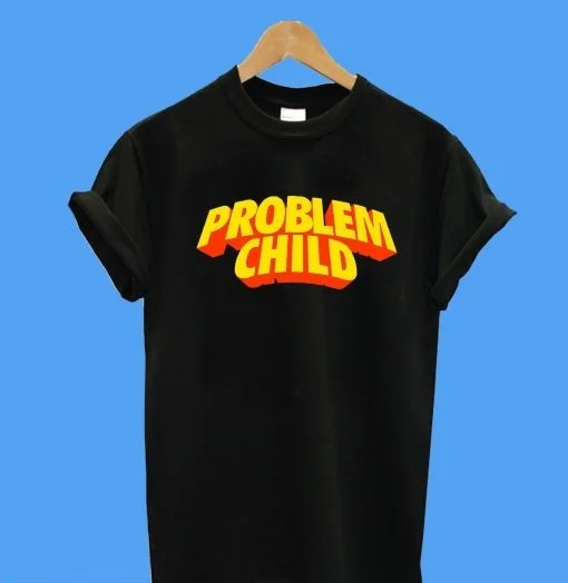 Kuakuayu HJN Problem Barn Æstetisk Sort T-Shirt Unisex Grunge Skater Trykt Tee Hipsters Street Style Sommer Top 1