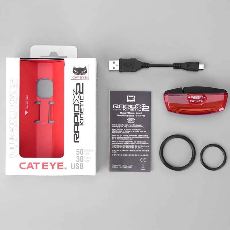 CATEYE Cykel Lys Cykel Sikkerhed Bageste Lys Vandtæt USB-Genopladelige Sadelpind baggaffel Lys Cykling Tilbehør Hurtige X 1