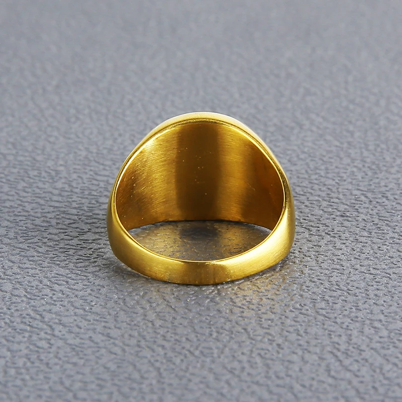 Valily Herre Ring Enkle Oval Mat Ring Mode Guld Farve Finger Band Ring Mænd i Rustfrit Stål Signet Ringe til kvinder 1