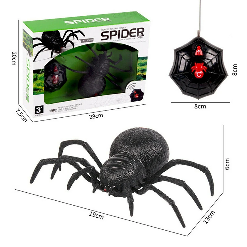 Skræmmende Uhyggelig Simuleret Spider Fjernbetjening Legetøj Sjov Kids Barn Halloween Party Indretning AN88 1