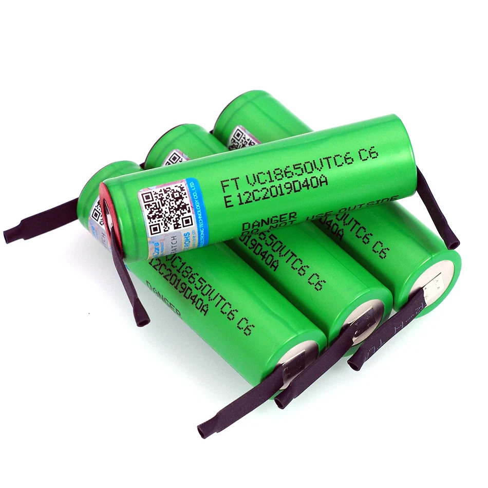 VariCore VTC6 3,7 V 3000mAh 18650 Li-ion Batteri 30A Decharge for US18650VTC6 Værktøjer e-cigaret batterier+DIY Nikkel ark 1