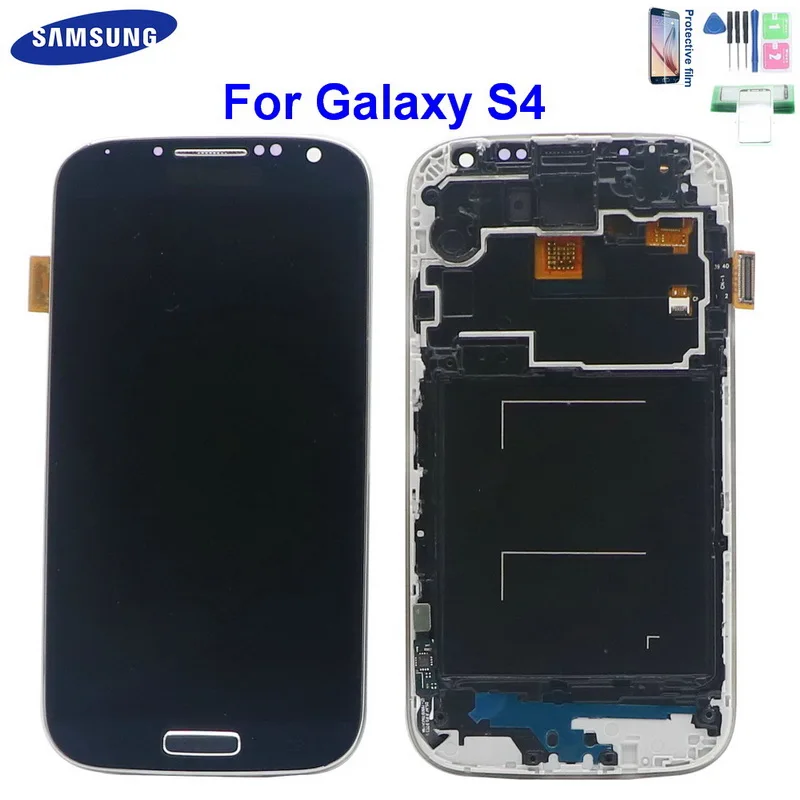 For SAMSUNG Galaxy S4 LCD-Skærm med Ramme i9500 i9505 i9506 i337 Touch Screen Digitizer Assembly med Justerbar lysstyrke 1