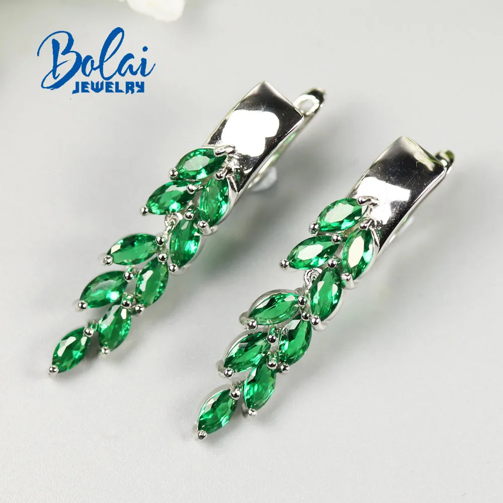 925 sterling sølv Smykker Sæt rusland nano emerald øreringe og ring, god håndværksmæssig kvalitet smykker til kvinder gave 1