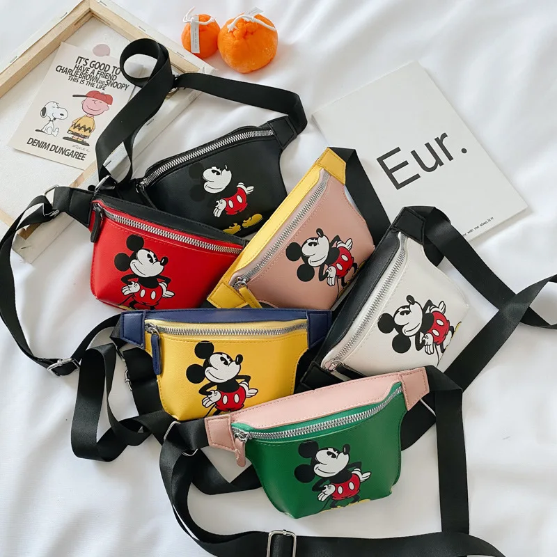 Disney pu tegneserie pige dreng messenger taske minnie mickey mouse shoulder taske mode håndtaske mønt taske 1