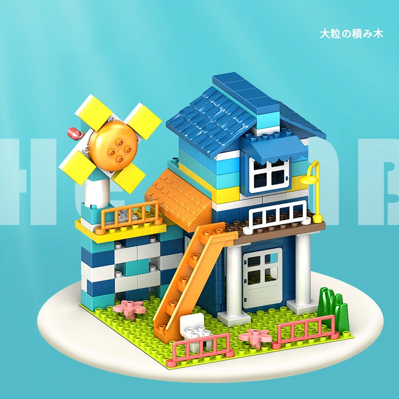 Duplos Familie Hus Klassiske Stor Størrelse byggesten ABS Plast DIY Japansk-Stil Hus Mursten Børn Pædagogisk Legetøj Gave 1