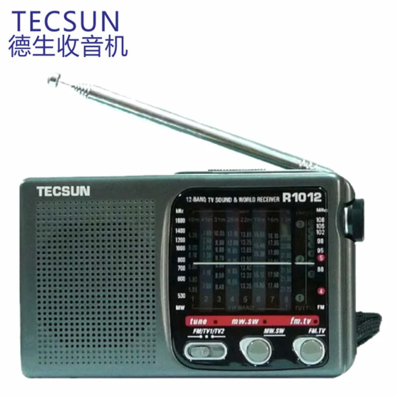 Kvalitet Bærbare Radio TECSUN R-1012 FM / MW / SW / TV, Radio Multiband World band Radio Modtager 76-108MHz Y4378A Drop Shipping 1