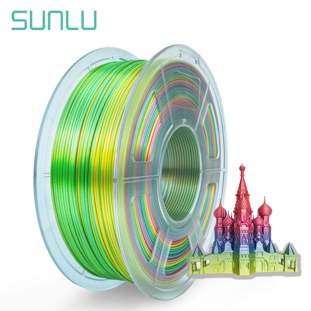 SUNLU Silke Rainbow Filament 1.75 mm 1 kg For 3D-Printer Skinnende Farve PLA Filament Silke Tekstur Udskrivning Materialer 1