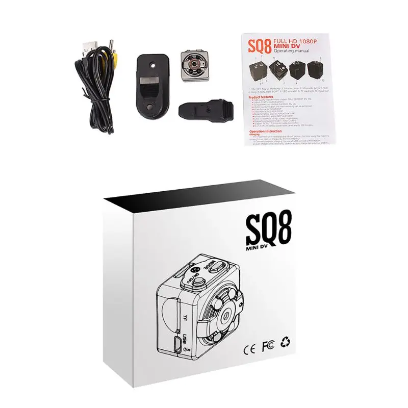 SQ8 Mini Video Kamera, 1080P Night Vision Sensor Krop, Bevægelse Mikro DVR Kamera 1