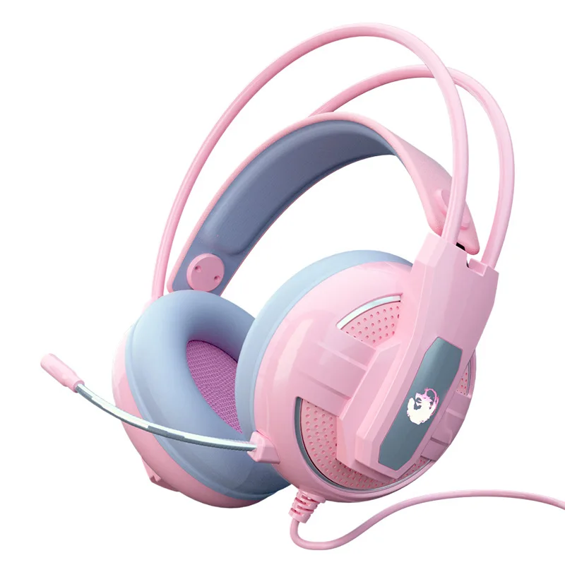 Nyeste Headset Gamer Pink Kat Ear Headset Søde PS4-Telefon, PC Med Mikrofon-3,5 mm USB Gaming Telefon PS4 Overear Gamer Pink 1