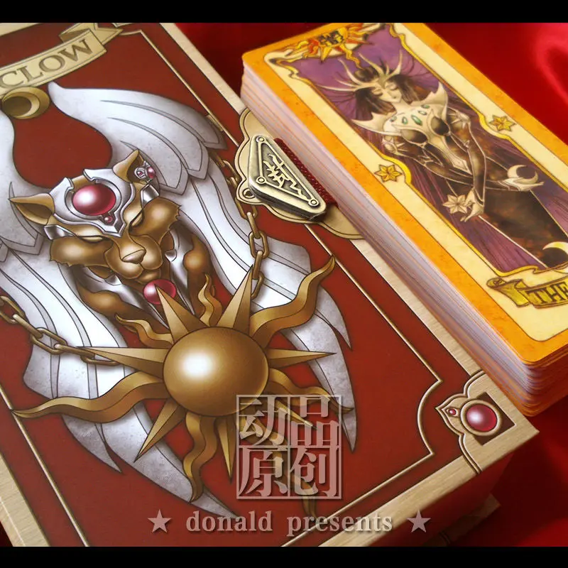 Anime 53 Stykker Cardcaptor Sakura Kort Sæt Med Guld Clow Bog, Tarot-Kort Ny i Æske 1