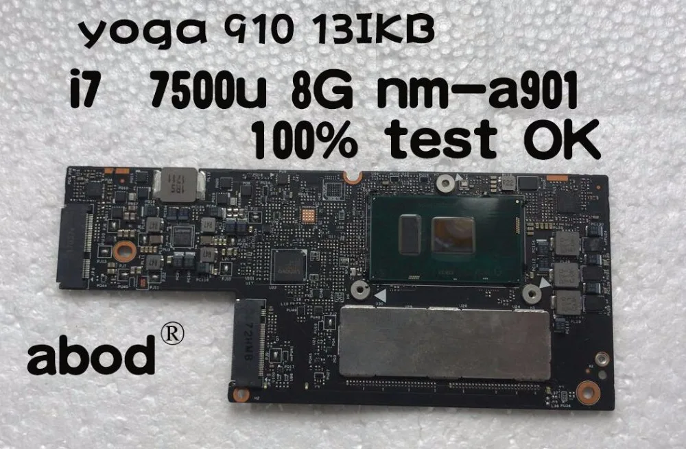 Abdo CYG50 NM-A901 bundkort til Lenovo YOGA 910-13IKB YOGA 910 laptop bundkort 5B20M35075 CPU i7 7500U 8GB test arbejde 1