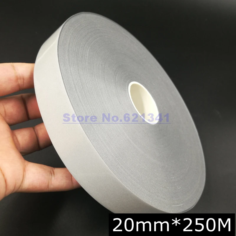 Engros-20mm*250m Ingen Elastisk Reflekterende Heat Transfer Film Sikkerhed Advarsel Reflekterende Stof Materiale Tape Strygejern og-På tape 1