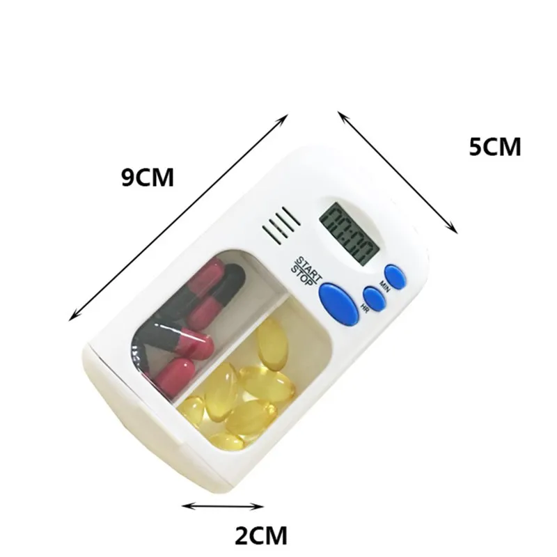 El-Pill Box Alarm Timer Mini Bærbare Dispenser Elektronisk Ur Påmindelse Akut Beskyttelse LED Display First Aid Kit 1