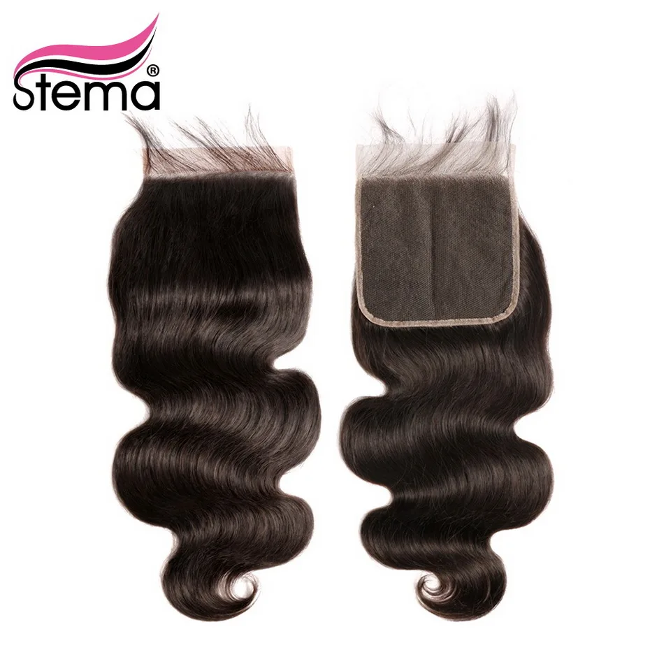 Stema Krop Bølge 2x6 4x4 5x5 6x6 Lace Lukning med Baby Hair Gratis Del Naturlige Farve Brasilianske Remy Human Hair Gratis Fragt 1