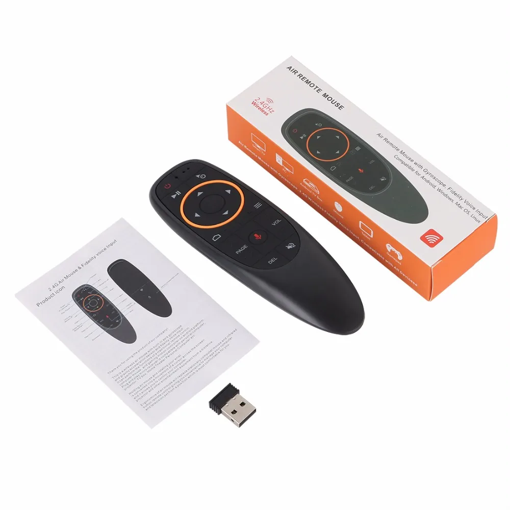 G10 Stemme Fjernbetjening 2.4 G Wireless Air Mouse Mikrofon Gyroskop IR-Læring til Android tv box X96 mini HK1 mini H96 ANTAL 1