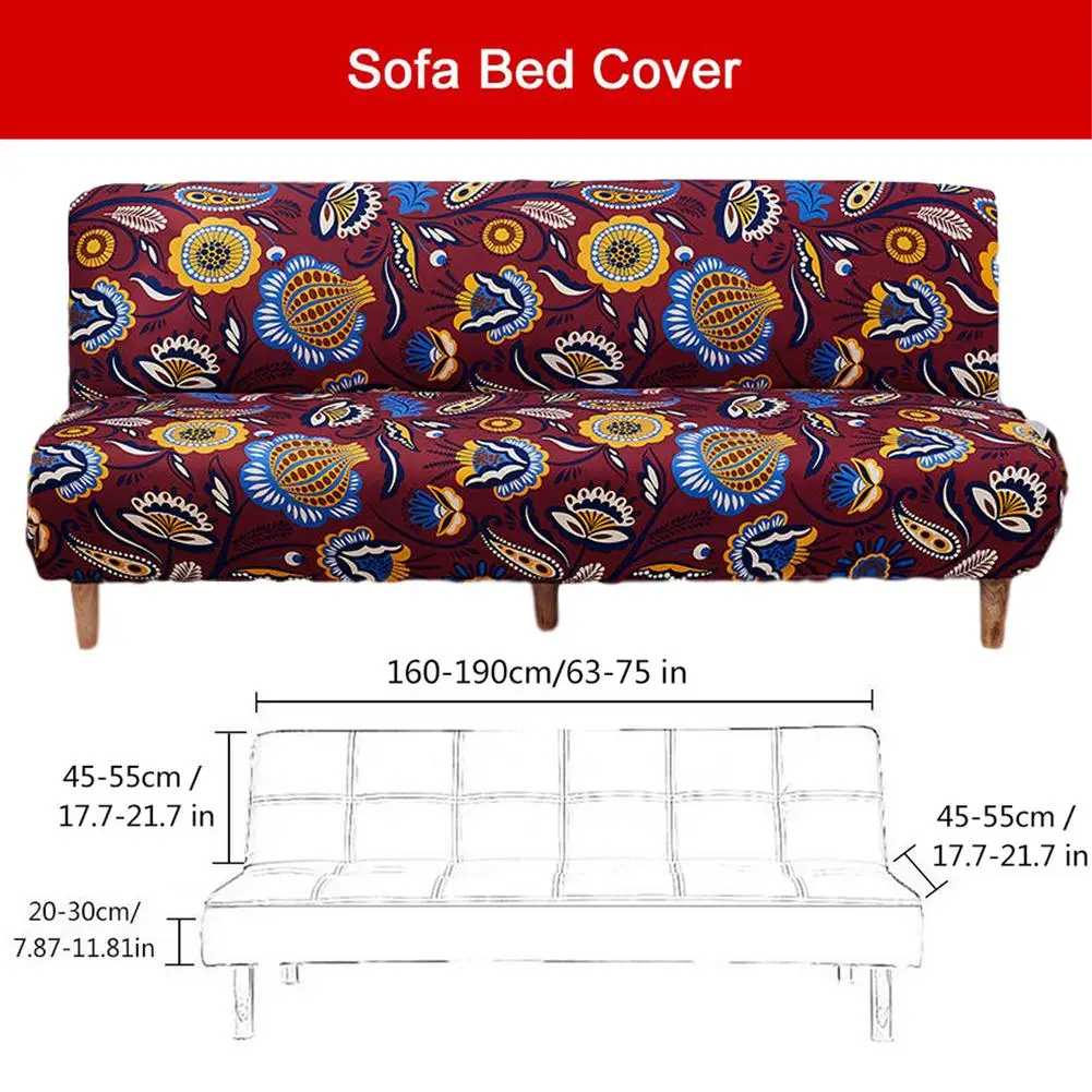 Trykt sovesofa dække universal størrelse ikke-sofa armlæn stol dække stramme ærmer, non-slip elastisk stretch møbler 1