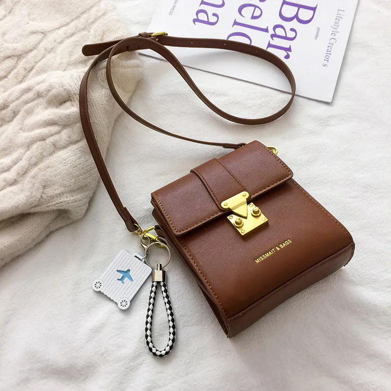 Lille Crossbody Tasker til Kvinder Mini Taske 2020 Nye Mode Vedhæng Klap Messenger Taske Kvindelige Unikke Lock Leather Shoulder Bag 1