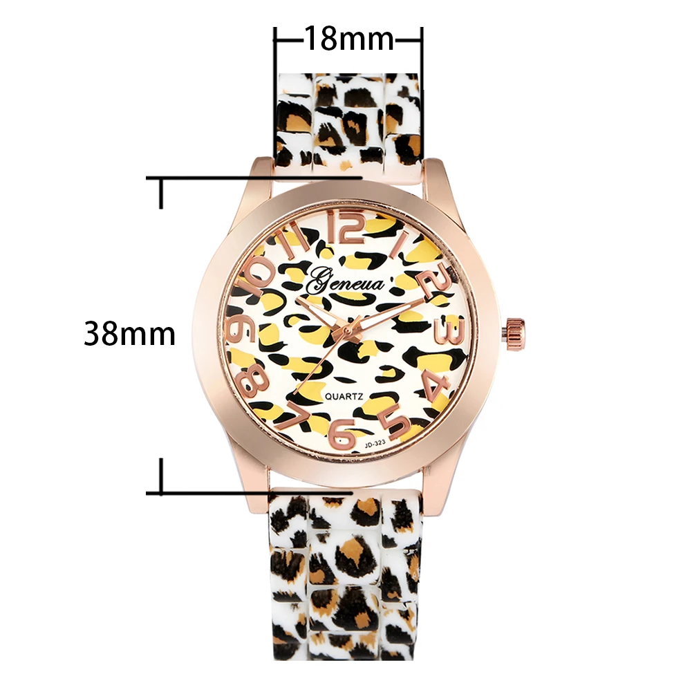 Unik Leopard Print Kvarts Ur til Kvinder Silikone Rem Ure Lysende Analog Armbåndsur til Damer 1