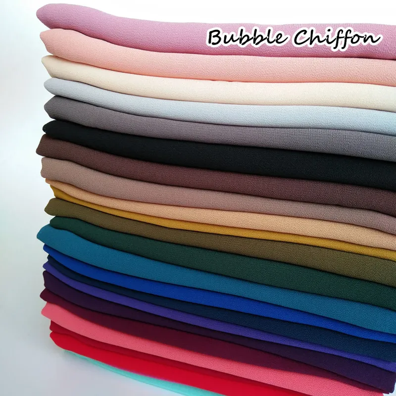 Høj kvalitet almindelig boble chiffon tørklæde solid farve sjaler hovedbøjle strand, der er populær hijab sommeren muslimske tørklæder/tørklæde 10stk/masse 1