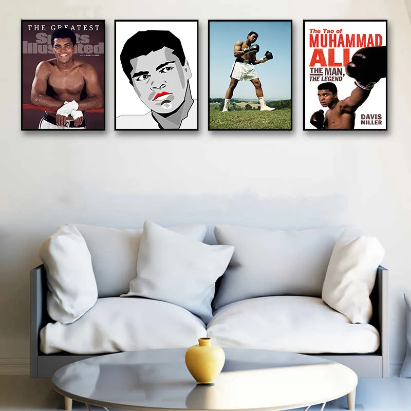 Boksning Boxer Mester Muhammad Ali Motiverende Citat Væg Kunst, Lærred Maleri Nordiske Billede For Living Room Dekoration 1