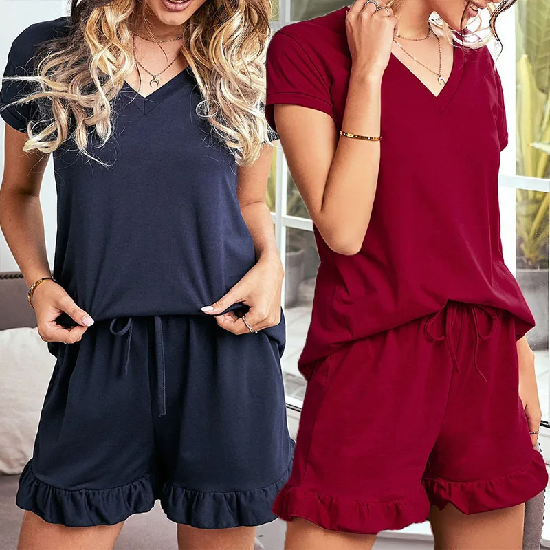 2STK Kvinder Pyjamas Solid Farve Pyjamas Sæt Ærmeløs Top + Shorts Kvindelige Nat Dragt Sæt Nattøj til Kvinder Homewear Pijama Mujer 1