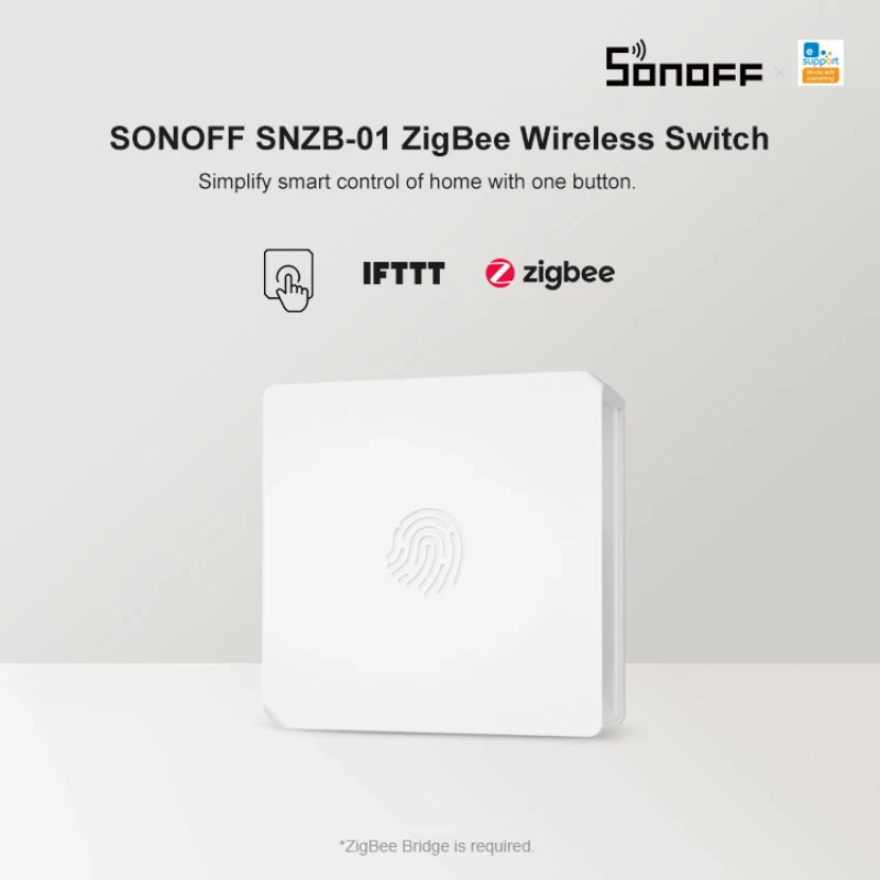 SONOFF SNZB-01 Zigbee Smart-Knappen for at Skifte Lavt Batteri Meddelelsen om eWeLink App Til ZBBridge Arbejde med Alexa, Google Startside 1