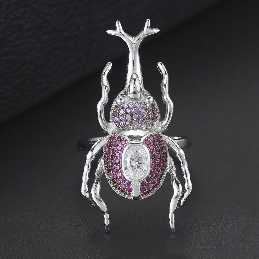 Missvikki Top Cool, Smart Design og Unikke form Spider insekt Fingre Smykker Ring for Kvinder, Mænd, som er Fyldt Skinnende Cubic Zirconia 1