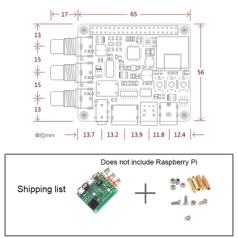 Raspberry Pi DAC-Lyd Dekoder yrelsen HIFI Udvidelse Moudle Understøtter Coax, Fiber I2S UD For Raspberry Pi 3B 3B+ 4B T0522 1