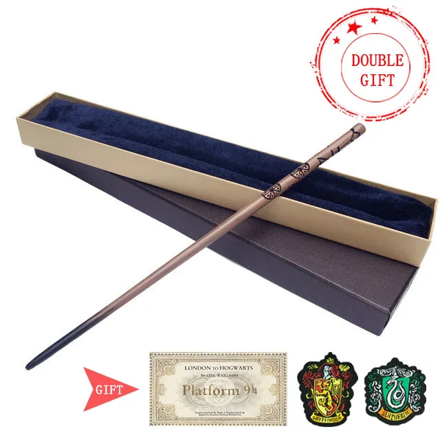 35-42cm Metal Core Magic Wand 20 Arter Cosplay Voldemort og Dumbledore Malfoy Snape Tryllestave Legetøj Billet Badge Som Gratis Gave 1