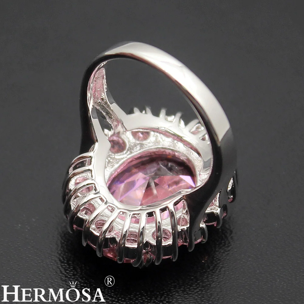 Hermosa Perfekt Skinnende Pink Kunzite Sweet LOVE GAVE Romantisk Dame Ring Størrelse 7# 8# 9# HERMOSA Sweetie Gave 1
