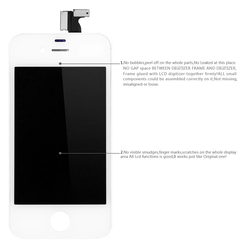 Fabrik LCD-Til iPhone 4 4s LCD-Skærm Touch screen Digitizer Assembly Telefon Reservedele Til iPhone 4 4s LCD-Skærm 1