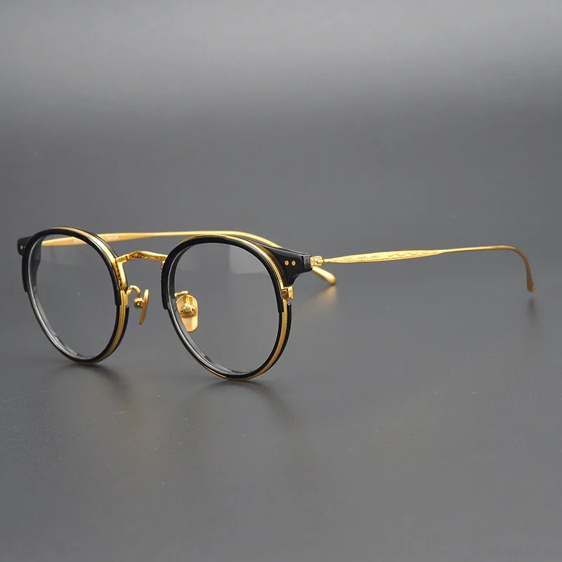 Titanium Gennemsigtige Runde Briller Ramme Mænd Kvinder Vintage-Pladsen Optiske Briller Rammer Nærsynethed Recept Frame Briller 1