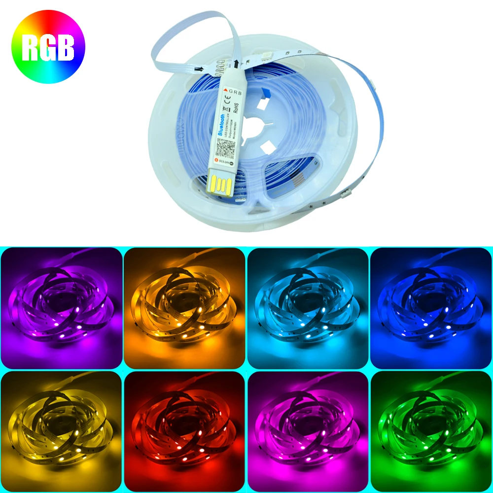 RGB Led Strips 5050 Lys dc 5 v USB-Kabel Bånd Belysning Bluetooth-Model IR Fjernbetjening Dekoration Soveværelse Lysende Lampe 1