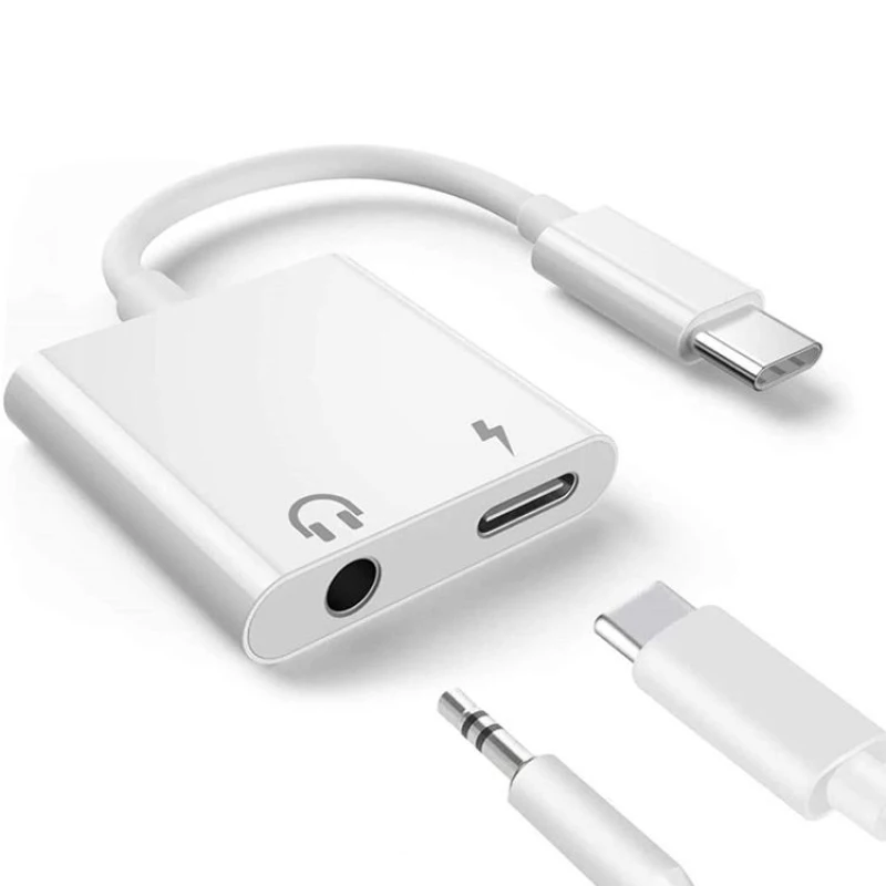 2-i-1 USB-C Adapter med 3,5 mm Stik til Hovedtelefoner, Kompatibel med iPad Pro og Type-C Jack Telefon 1