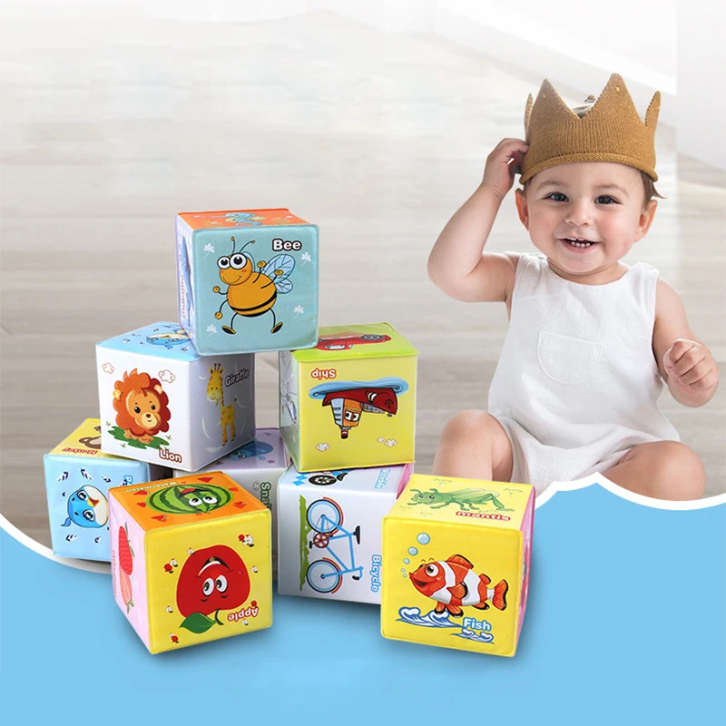 Baby Rangle Toy Mobile Cube EVA Puslespil Blokke Spædbarn Tidlig Pædagogisk Legetøj Dyr Erkende, Baby Legetøj Til Nyfødte 0 12 Måneder 1