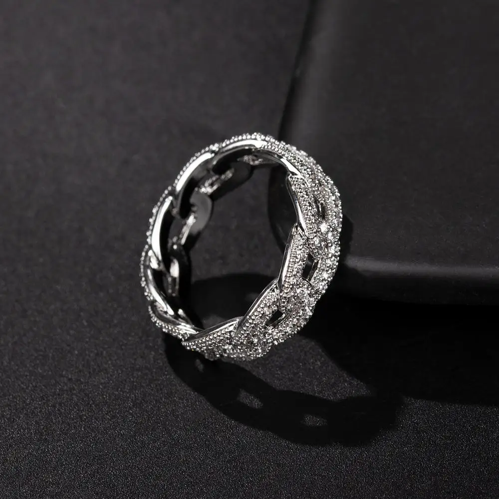 Dubai Kvinders Anillo Enkelte Hollowкольцо Sølv Ring Kvinders Lukkede Fuld Diamant Micro Sæt Zircon Ring Smykker 1